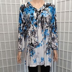 NorthStyle Blue and Black Floral Tunic
